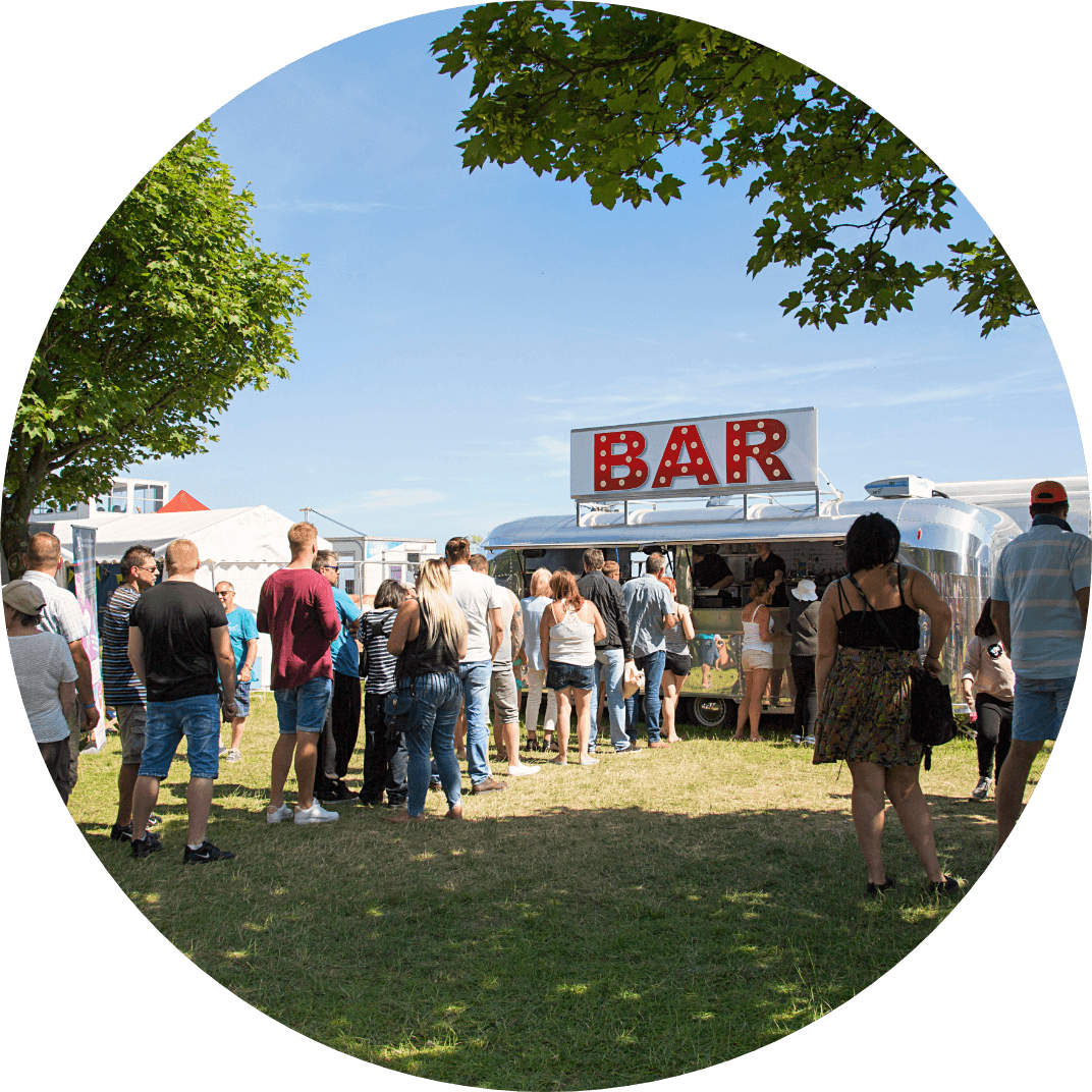 Queue at outdoor festival