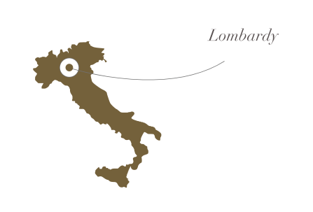 Image of Italy with Lombardy label