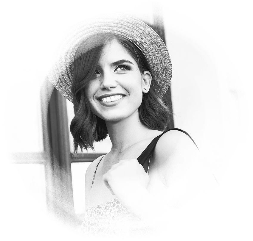 Black & white woman in hat